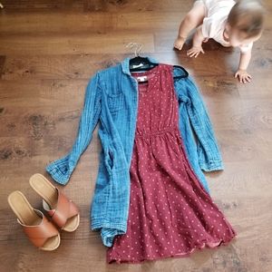 Red pattern summer dress